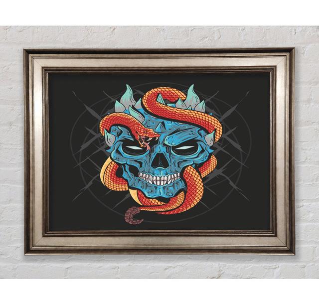 Snake Wrapped Around A Skull - Single Picture Frame Art Prints Bright Star Size: 100cm H x 141.4cm W x 8cm D on Productcaster.