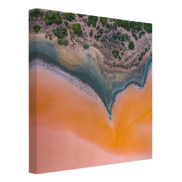 Orange Lake Shore in Sardinia - Wrapped Canvas Graphic Art Highland Dunes Size: 70cm H x 70cm W on Productcaster.