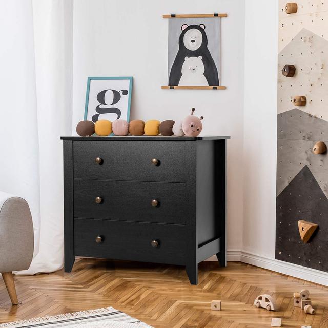 Walworth 3 - Drawer Chest of Drawers Ophelia & Co. Colour: Black on Productcaster.