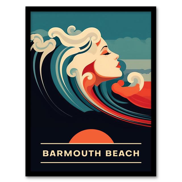 Fike The Seaside Calls Barmouth Beach Wales UK Sunset Waves Sea Siren - Single Picture Frame Art Prints Maturi on Productcaster.