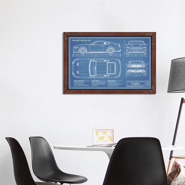 'Mustang GT (2018-2020) Blueprint' by Action Blueprints - Floater Frame Graphic Art Print on Canvas Williston Forge Size: 45.72cm H x 66.04cm W x 3.81 on Productcaster.