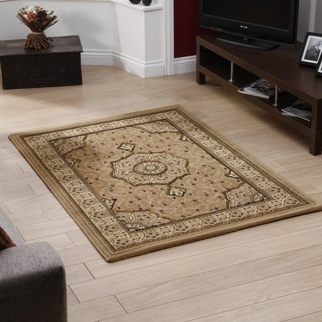 Heritage area rug Machine Woven Runner Beige Astoria Grand on Productcaster.