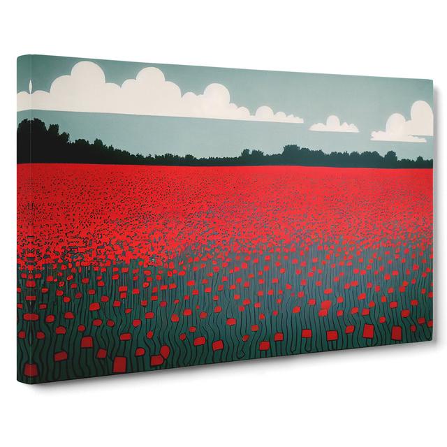 XXX-H1022-WF-8498X Sublime Poppy Field Flowers - Wrapped Canvas Print Marlow Home Co. Size: 50cm H x 76cm W x 3cm D on Productcaster.