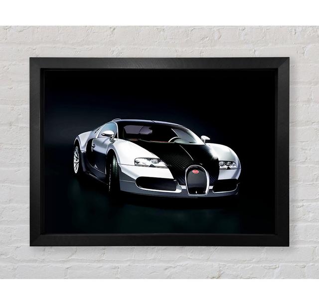 Bugatti Veyron Schwarz Silber - Druck Brayden Studio Größe: 59,7 cm H x 84,1 cm B x 3,4 cm T, Format: Poster mit schwarzem Rahmen on Productcaster.