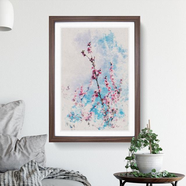 Delicate Cherry Blossom Tree - Picture Frame Painting East Urban Home Size: 48cm H x 36cm W x 2cm D, Frame Option: Walnut on Productcaster.