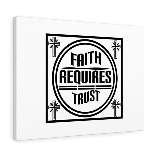 Faith Requires Trust - Wrapped Canvas Typography Blue Elephant Size: 30cm H x 41cm W on Productcaster.