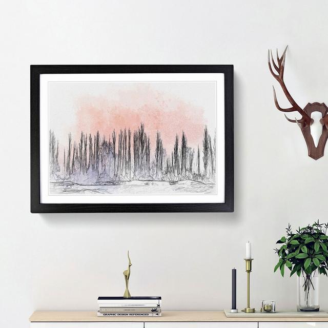 A Winter Forest in Abstract - Picture Frame Graphic Art Print East Urban Home Frame Option: Black Framed, Size: 48cm H x 65cm W x 2cm D on Productcaster.