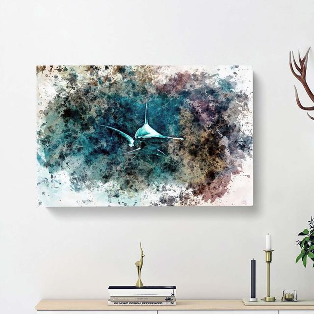 Hammerhead Shark in Abstract - Wrapped Canvas Painting Print East Urban Home Size: 50cm H x 76cm W x 3cm D on Productcaster.