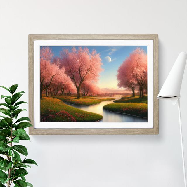 Enchanting Forest Stream - Picture Frame Graphic Art 17 Stories Size: 25cm H x 34cm W x 2cm D, Frame Colour: Oak Framed on Productcaster.