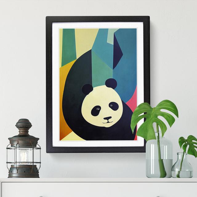 Panda In Abstract - Single Picture Frame Print World Menagerie Frame Option: Oak, Size: 34cm H x 25cm W x 2cm D on Productcaster.