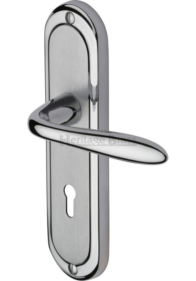 Heritage Door Handle Lever Lock Henley Design (Set of 2) Heritage Brass Finish: Apollo on Productcaster.