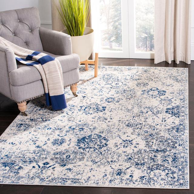 Wisner Geometric Machine Woven Blue/White Area Rug Latitude Vive Rug Size: Rectangle 200 x 300cm on Productcaster.