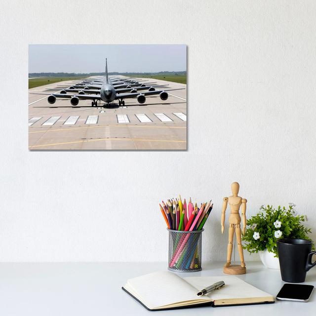 Six KC-135 Stratotankers Demonstrate The Elephant Walk Formation by Stocktrek Images - Wrapped Canvas Print Latitude Run Size: 20.32cm H x 30.48cm W x on Productcaster.