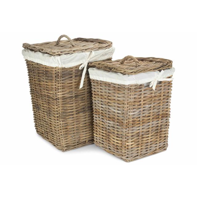 2 Piece Square Rattan Laundry Bin Set 17 Stories on Productcaster.