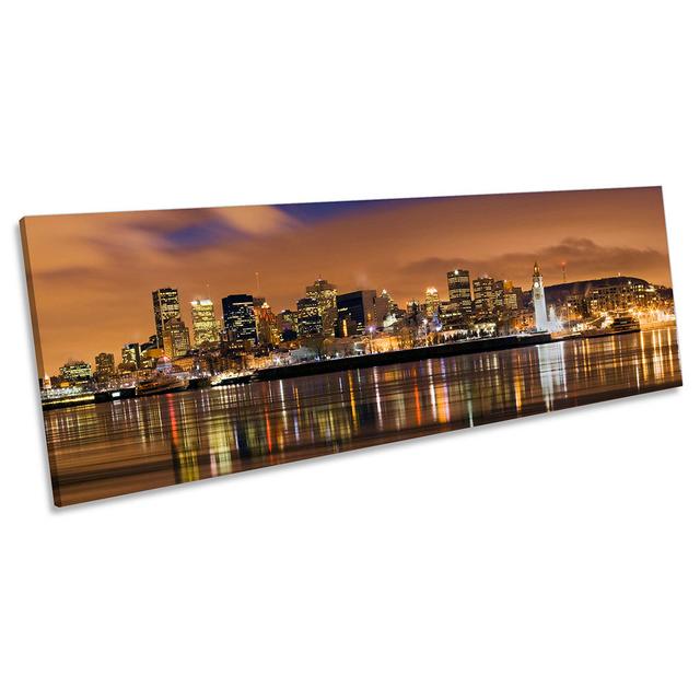 Montreal Canada Skyline - Wrapped Canvas Panoramic Art Prints 17 Stories Size: 60.96cm H x 182.88cm D on Productcaster.