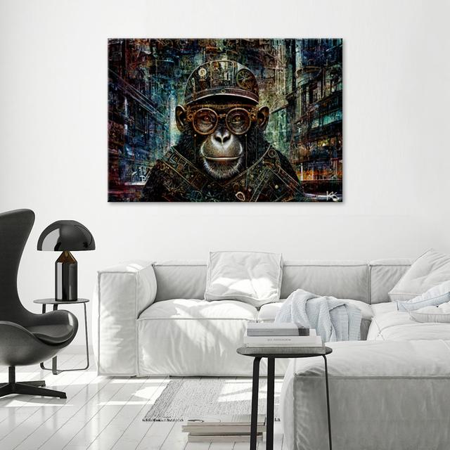 Canvas Print, Abstract Monkey - Print Happy Larry Size: 70cm H x 100cm W on Productcaster.