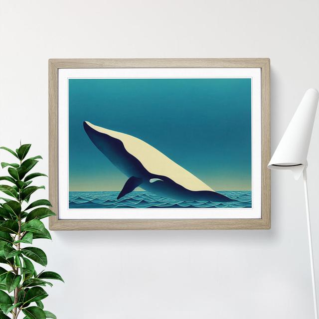 Whale Art Vol.5 House of Hampton Size: 34cm H x 46cm W x 2cm D, Format: Oak Framed on Productcaster.