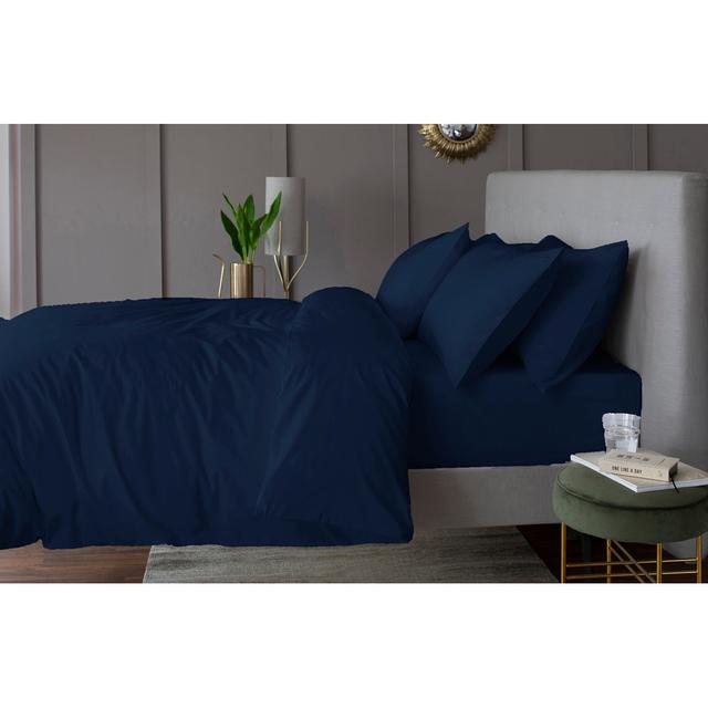 200 TC Duvet Cover Set The Lyndon Company Colour: Blue, Size: Kingsize - 2 Standard Pillowcases on Productcaster.