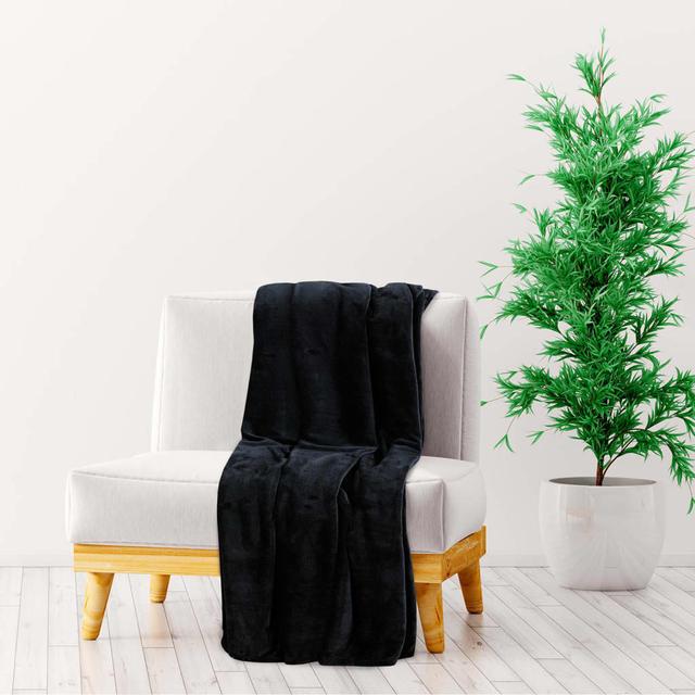 Nashom Throw Blanket 17 Stories Colour: Black on Productcaster.