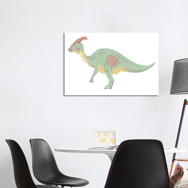 Parasaurolophus Pencil Drawing With Digital Colour by Alice Turner - Wrapped Canvas Print Zoomie Kids Size: 66.04cm H x 101.6cm W x 1.91cm D on Productcaster.