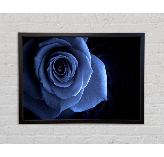 Blue Rose On Black Framed Print Bright Star Size: 59.7cm H x 84.1cm W on Productcaster.