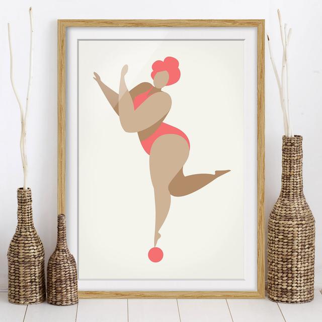 Miss Dance Pink - Picture Frame Graphic Art George Oliver Size: 100cm H x 70cm W x 2cm D, Frame Option: Brown Framed on Productcaster.