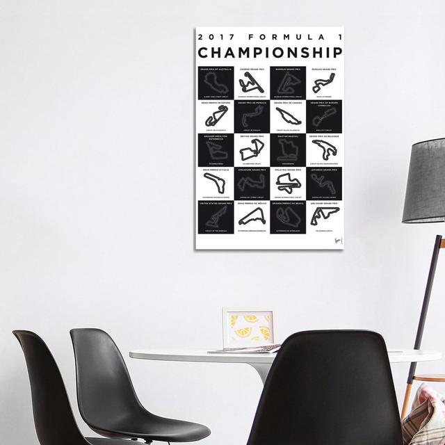 F1 Season 2017 Race Track Minimal Poster by - Print Maturi Size: 101.6cm H x 66.04cm W x 3.81cm D on Productcaster.