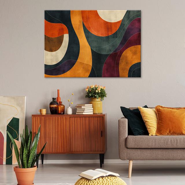 Canvas Print, Retro Style Abstraction - Wrapped Canvas Print Fjørde & Co Size: 60cm H x 90cm W on Productcaster.