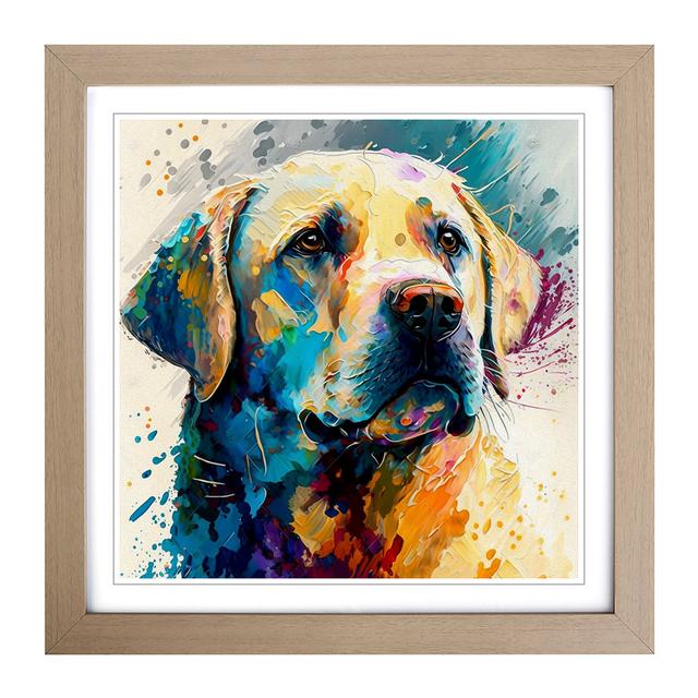 Labrador Retriever Palette Knife Painting - Print Marlow Home Co. Format: Oak on Productcaster.