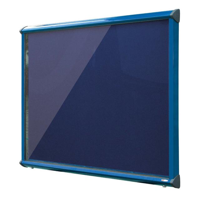 Pinnwand ClearAmbient Größe: 105 cm H x 139,7 cm B, Gestellfarbe: Blau, Farbe: Tiefes Navyblau on Productcaster.