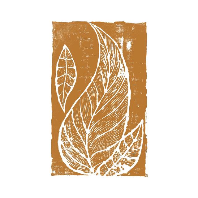 Yellow Leaf Stamp - Wrapped Canvas Painting Print Rosalind Wheeler Size: 91cm H x 61cm W x 3.8cm D on Productcaster.