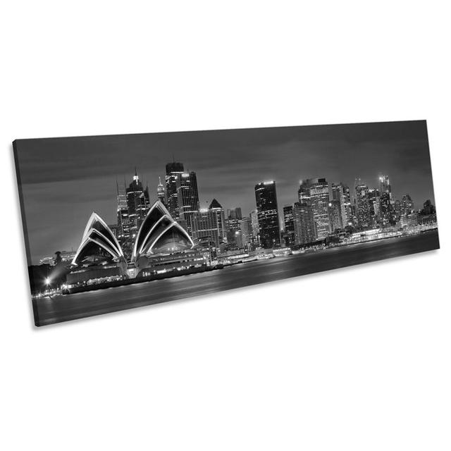 Sydney Opra House City Skyline - Wrapped Canvas Panoramic Print 17 Stories Size: 40.64cm H x 121.92cm W x 2cm D on Productcaster.