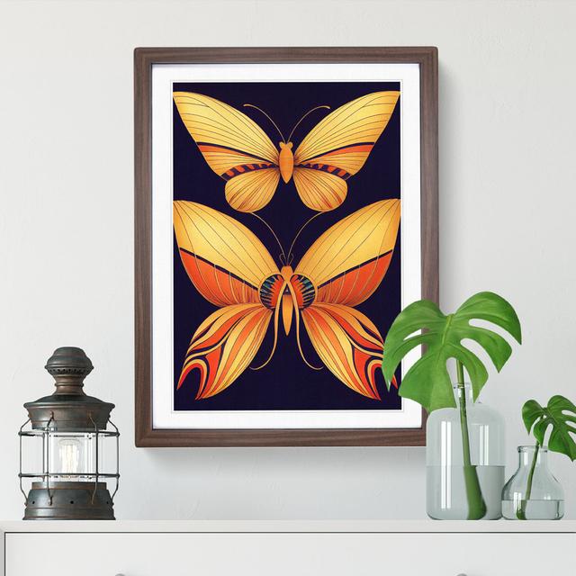 Butterflies Vintage - Picture Frame Graphic Art Brambly Cottage Frame Colour: Walnut, Size: 34cm H x 25cm W x 2cm D on Productcaster.