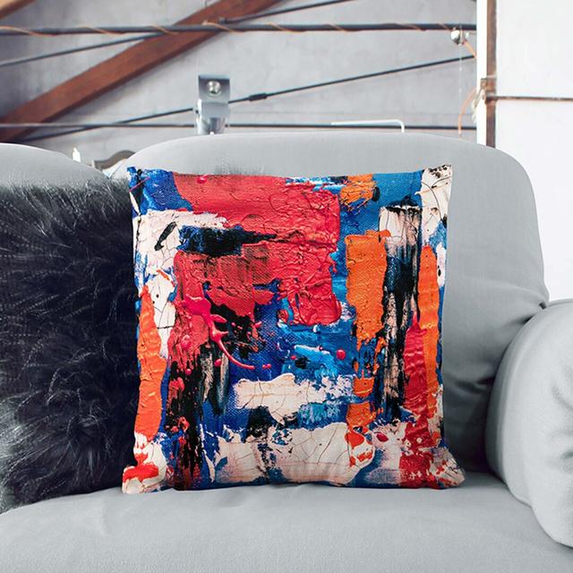 Abstract Art Painting Vol.322 by S.Johnson Cushion with Filling East Urban Home Size: 55 x 55 cm, Backing Colour: White on Productcaster.