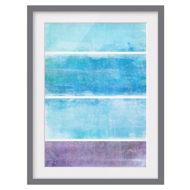 Colour Harmony Blue - Picture Frame Graphic Art Print on Paper East Urban Home Frame Options: Matt grey, Size: 100 cm H x 70 cm W on Productcaster.