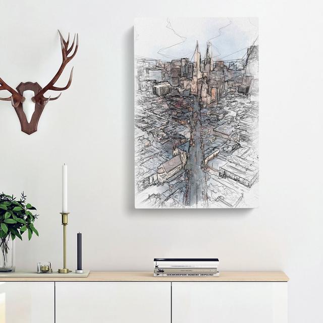 Downtown San Francisco - Wrapped Canvas Print East Urban Home Size: 91cm H x 60cm W x 3cm D on Productcaster.