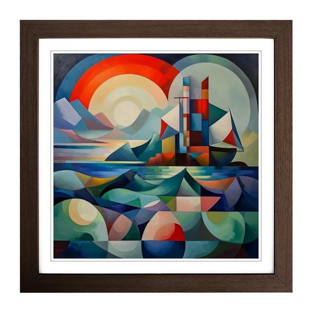 Seascape Constructivism No.6 - Single Picture Frame Print on Wood 17 Stories Frame Colour: Walnut on Productcaster.