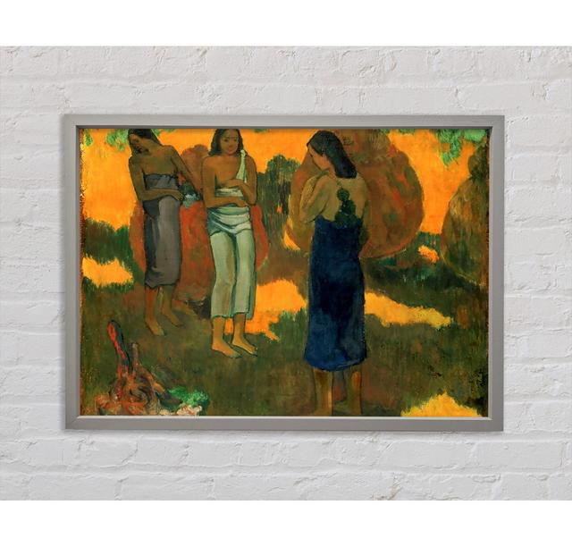 Three Tahitain Women Against A Yellow Background by Gauguin - Print Rosalind Wheeler Size: 84.1cm H x 118.9cm W x 3.3cm D on Productcaster.