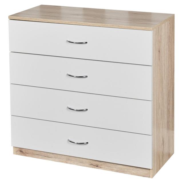 Keeton 4 Drawer Chest Ebern Designs Colour: Oak/White on Productcaster.