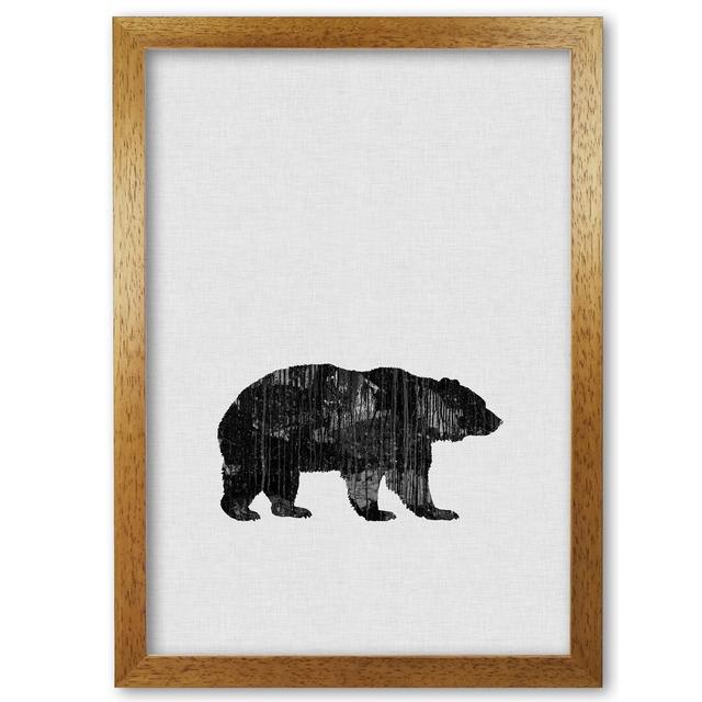 Bear Animal Art - Print East Urban Home Size: 85 cm H x 60 cm W x 5 cm D, Format: Honey Oak Frame on Productcaster.