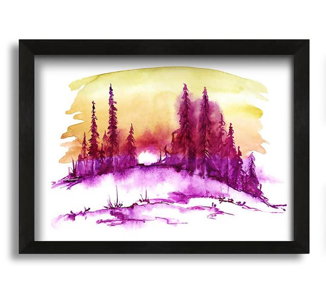 Purple Distant Trees - Picture Frame Graphic Art on Canvas Union Rustic on Productcaster.