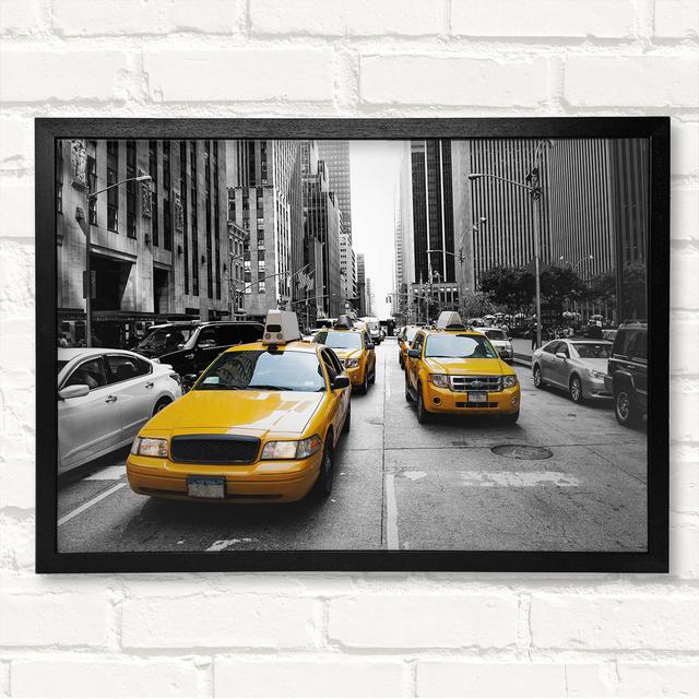 Yellow Cabs On The Inner City Steets Framed Print Brayden Studio Size: 42cm H x 59.7cm W on Productcaster.