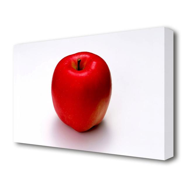 Single Red Apple Kitchen - Wrapped Canvas Photograph Print East Urban Home Size: 81.3cm H x 121.9cm W x 4.4cm D on Productcaster.