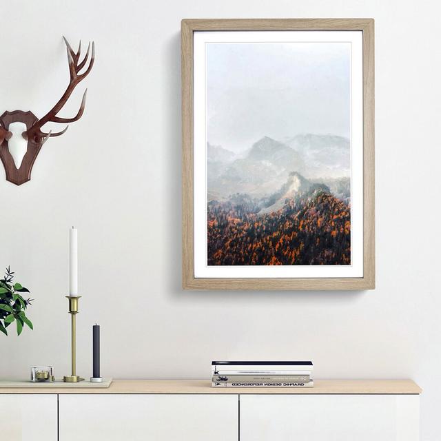 Orange Tipped Forest - Picture Frame Graphic Art Print East Urban Home Frame Option: Oak Framed, Size: 48cm H x 36cm W x 2cm D on Productcaster.