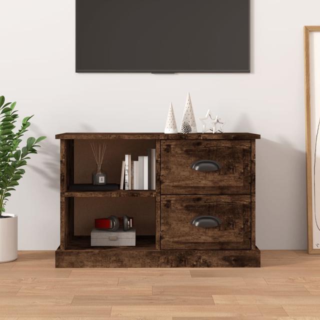 Mourya TV Stand for TVs up to 32" Marlow Home Co. Colour: Smoked Oak on Productcaster.