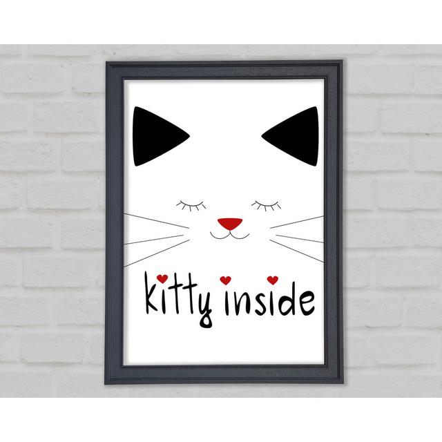 Kitty Inside Framed Print Wall Art Happy Larry Size: 59.7cm H x 84.1cm W x 1.5cm D, Format: Gray Framed Paper on Productcaster.