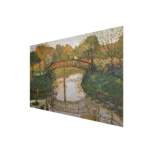 Farm Garden with Bridge by Otto Modersohn - Painting Print on Glass East Urban Home Size: 60 cm H x 90 cm W on Productcaster.