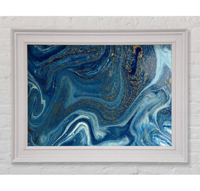 Blue Glitter Flow Framed Print Canora Grey Size: 59.7cm H x 84.1cm W on Productcaster.