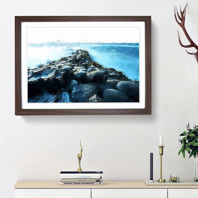 Giants Causeway in Bushmills in Abstract - Picture Frame Painting Print East Urban Home Frame Option: Walnut Framed, Size: 27cm H x 36cm W x 2cm D on Productcaster.