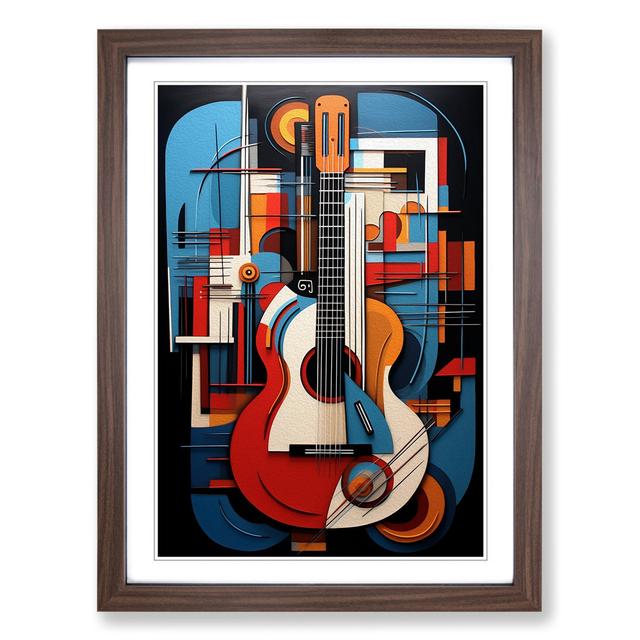 Guitar Constructivism No.2 Marlow Home Co. Format: Walnut Framed, Size: 64cm H x 46cm W on Productcaster.